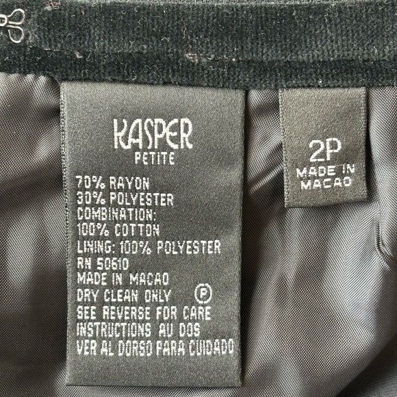 NWT Kasper Black Pencil Skirt, Size 2 Petite - Picture 8 of 10